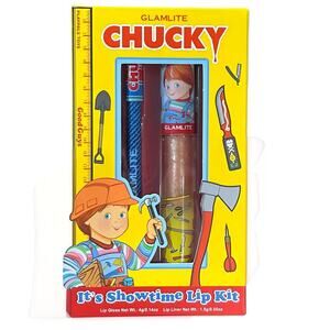 Glamlite x Chucky Horror Movie Lip Kit New in Box Limited Edition Gloss & Liner
